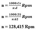 Rumus Kecepatan Putar Mesin
